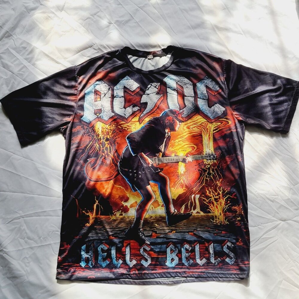 AC/DC Hells Bells Polyester Graphic T-shirt Size 3XL
